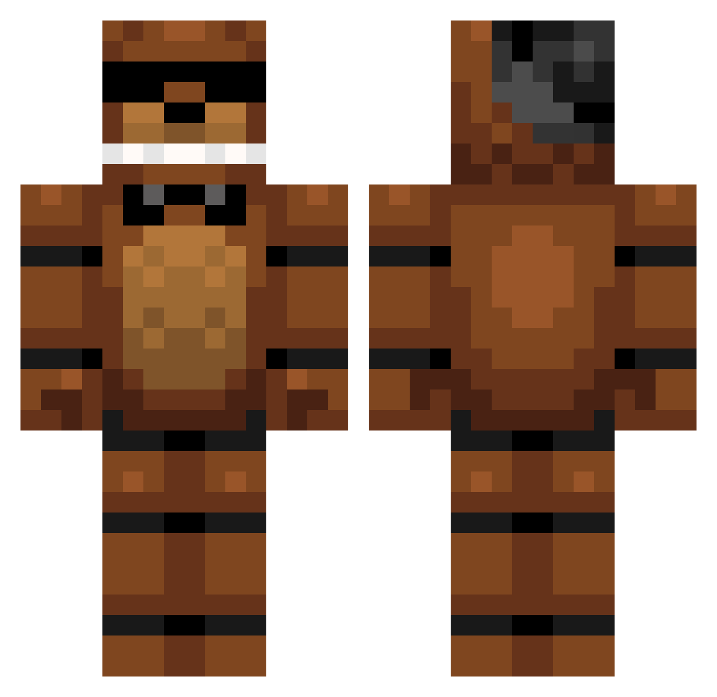 Bunnemi Minecraft skin, front and back view