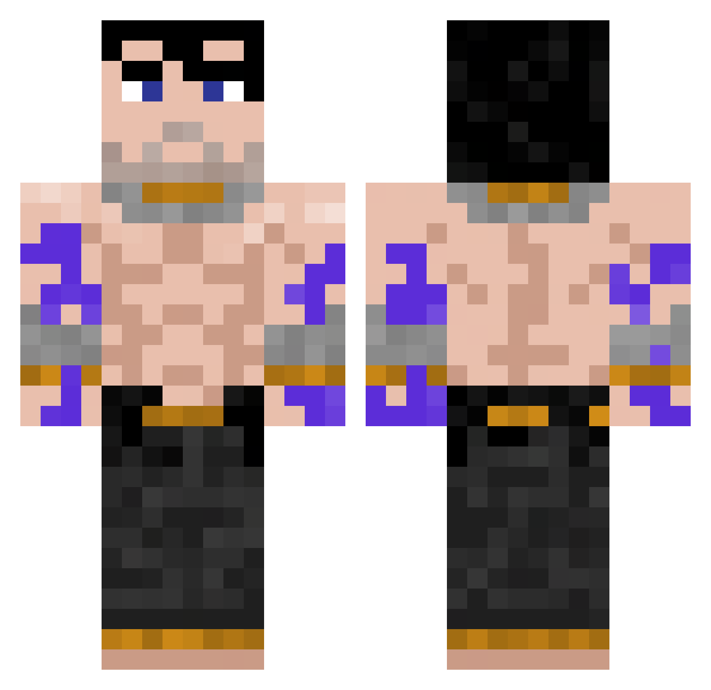 BODARITomi Minecraft skin, front and back view