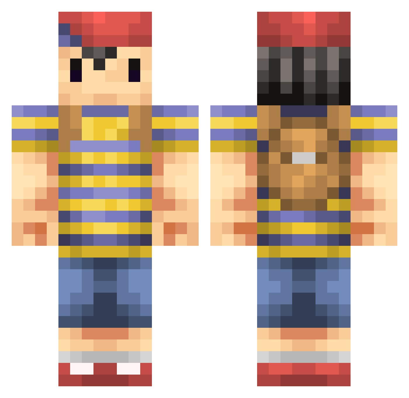 FloopyDoodle Minecraft skin, front and back view