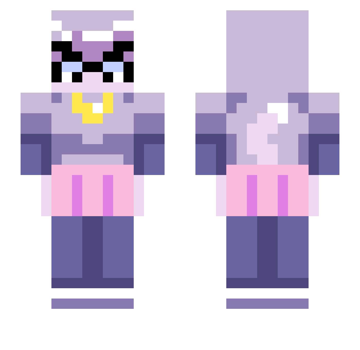 FiveEyes Minecraft skin, front and back view
