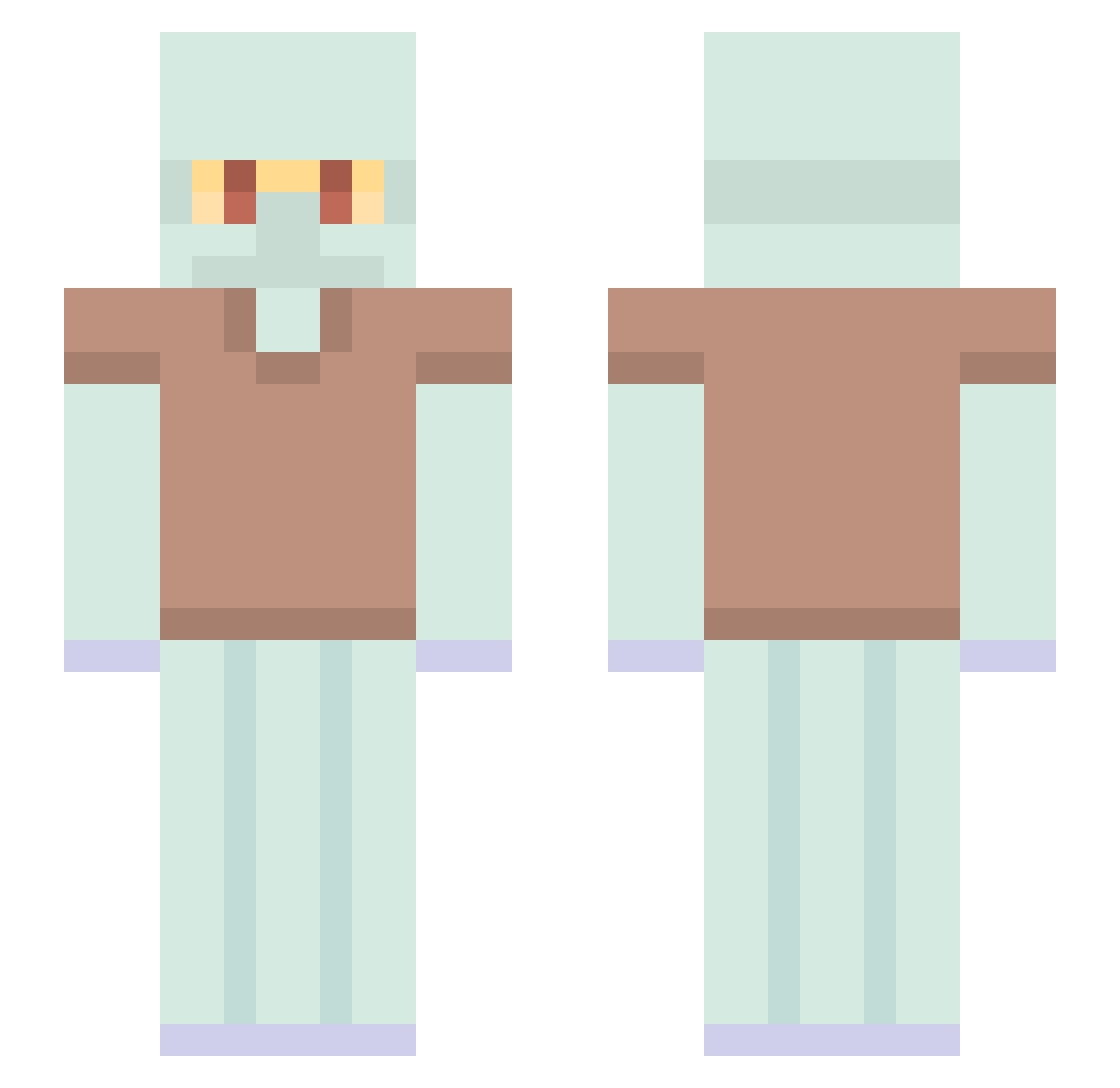 GraphicCookie Minecraft skin, front and back view
