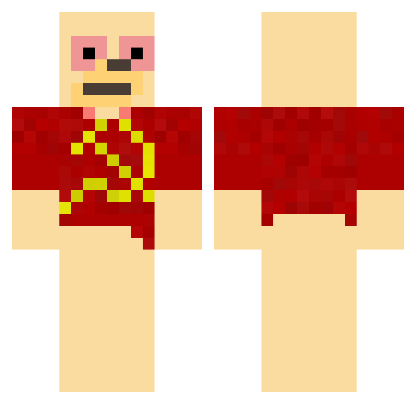 HurinoHalal Minecraft skin, front and back view