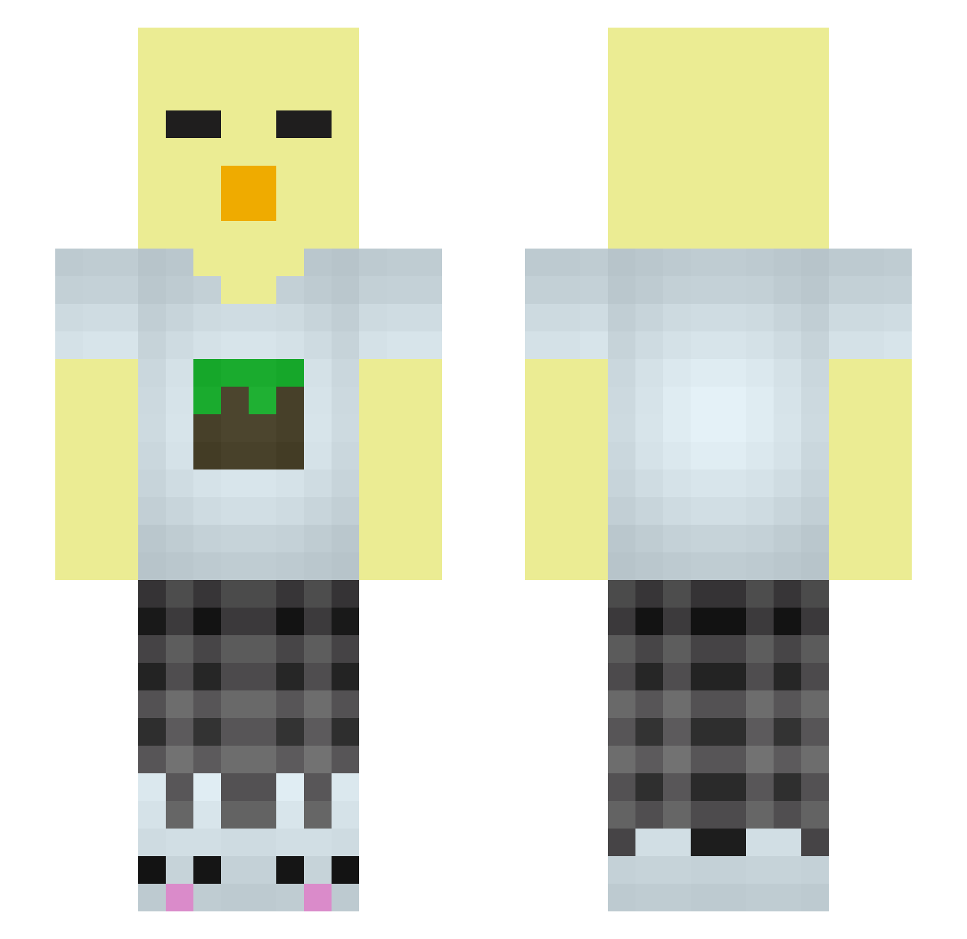 idchicken7400 Minecraft skin, front and back view