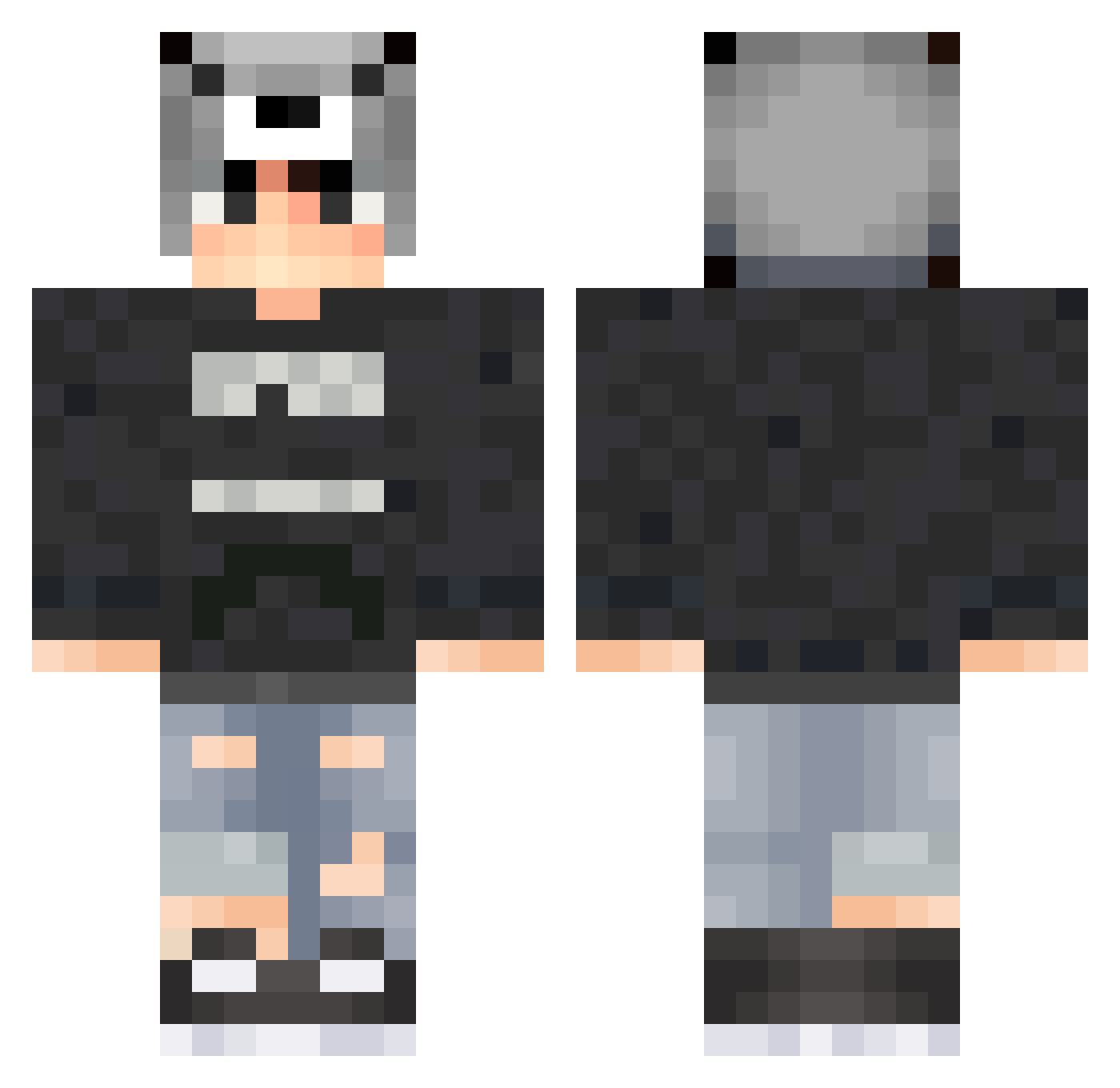 Ryugon_ Minecraft skin, front and back view