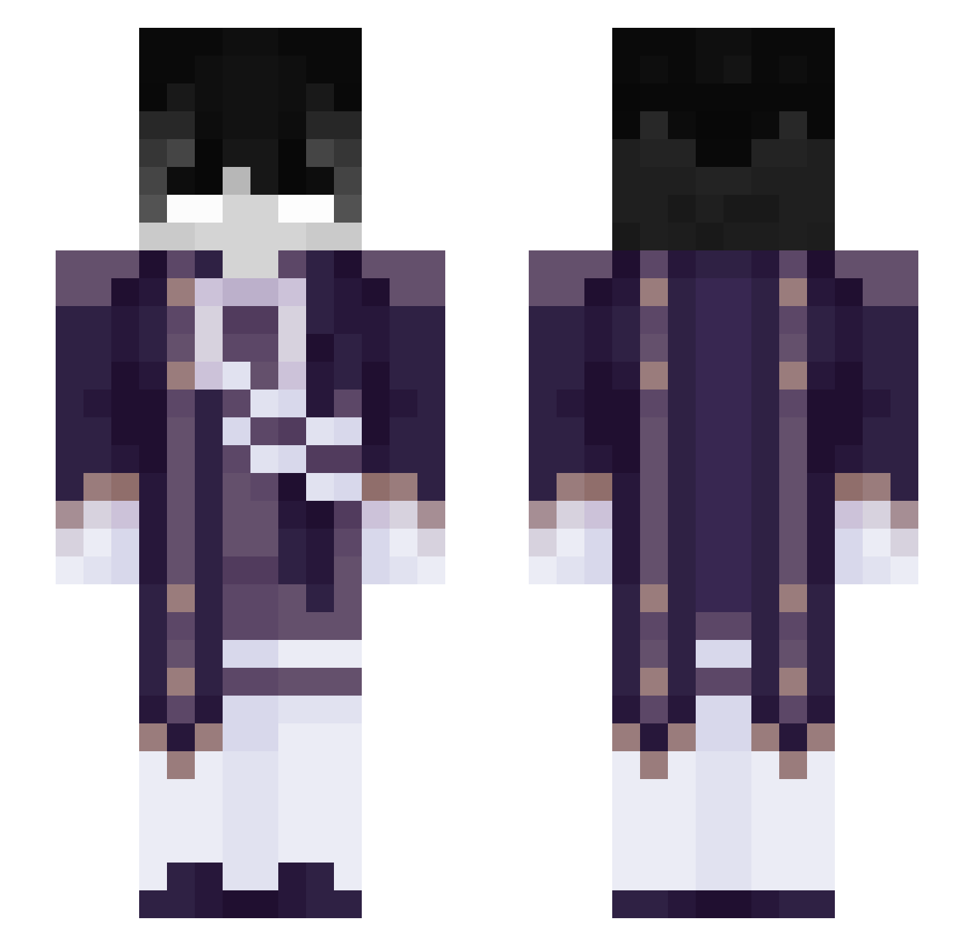 Zyphnys Minecraft skin, front and back view