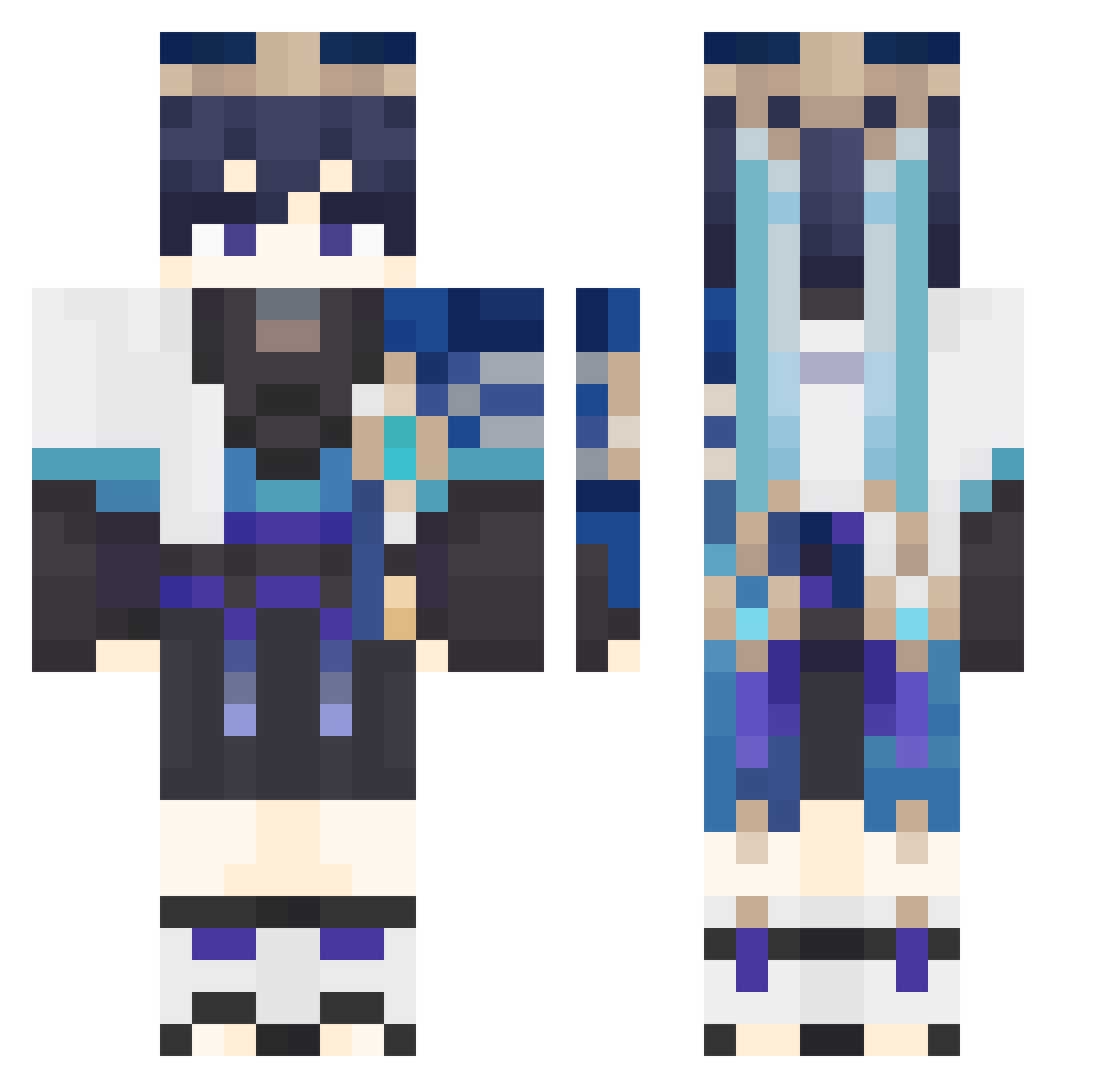 candek Minecraft skin, front and back view