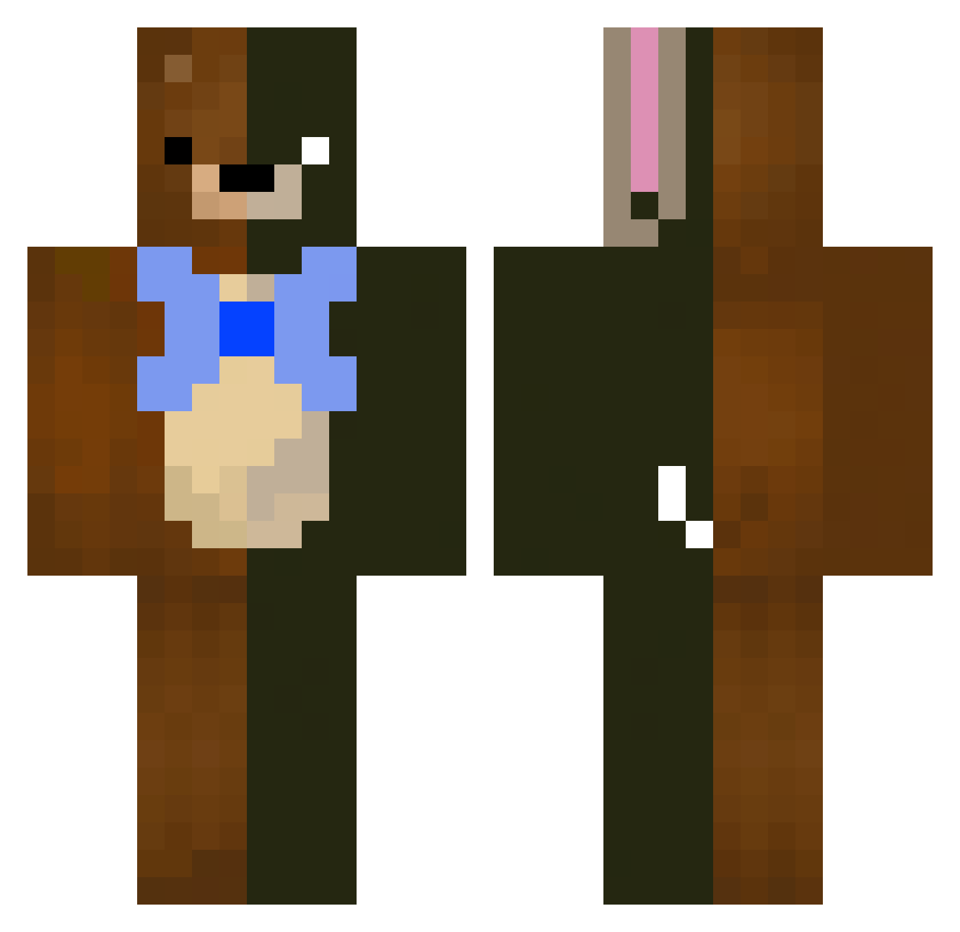 Exspirare Minecraft skin, front and back view