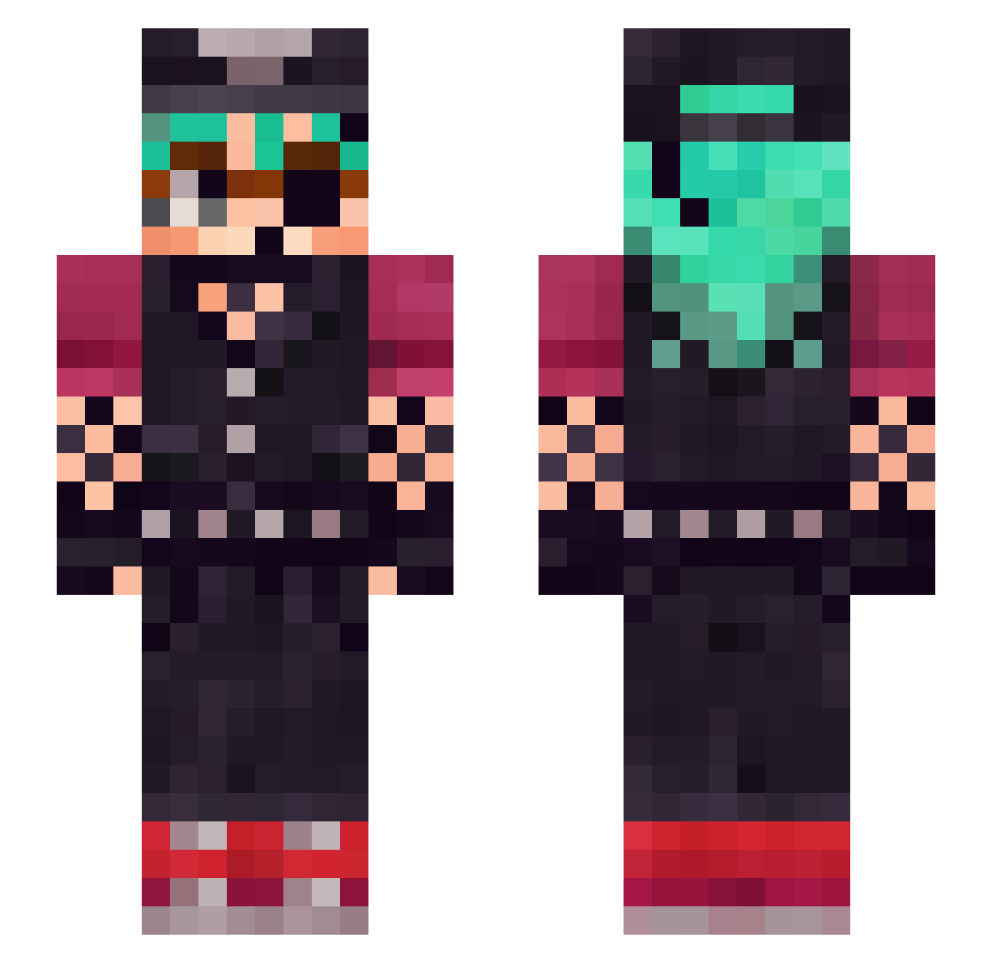 lexchxn Minecraft skin, front and back view