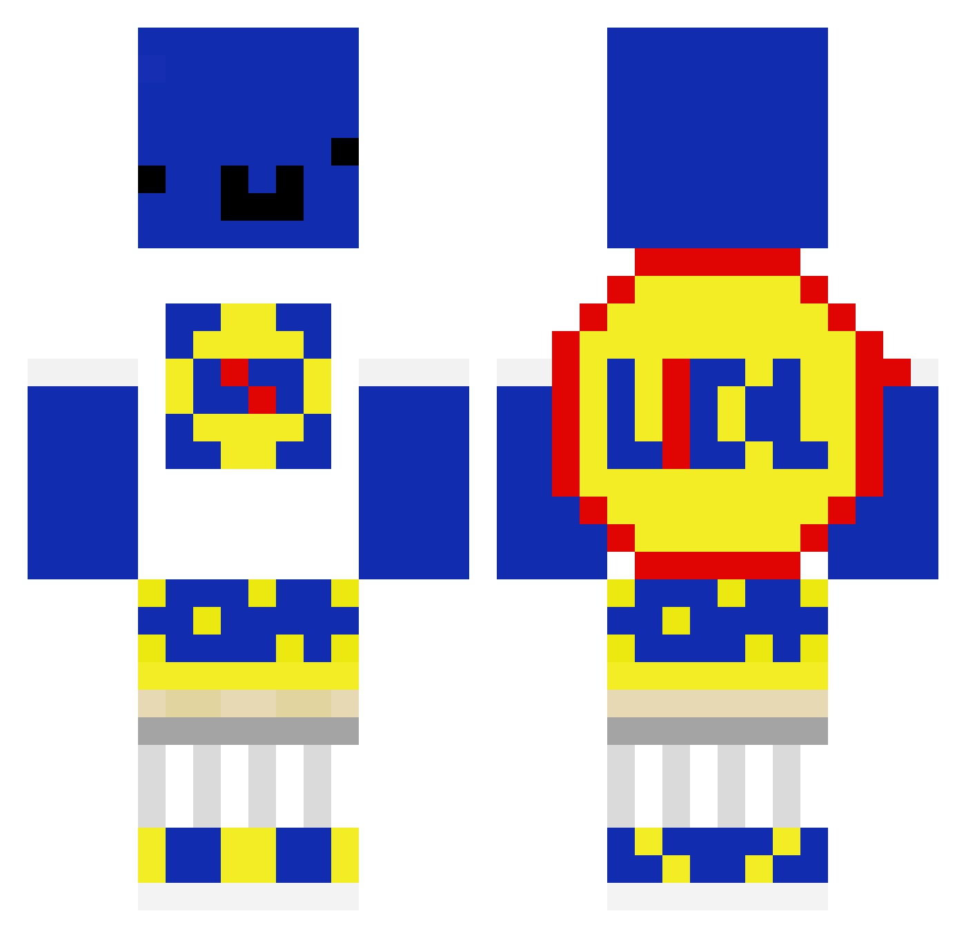 fLxBz Minecraft skin, front and back view