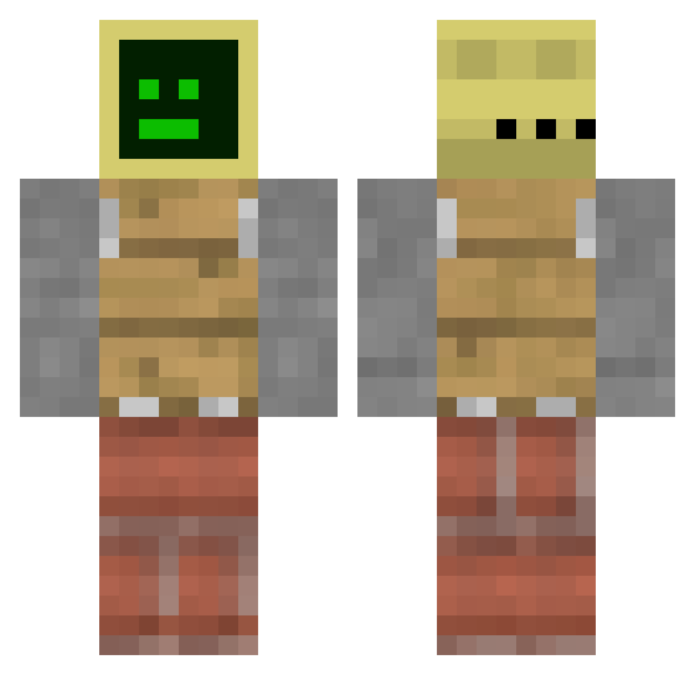 CassTR_ Minecraft skin, front and back view