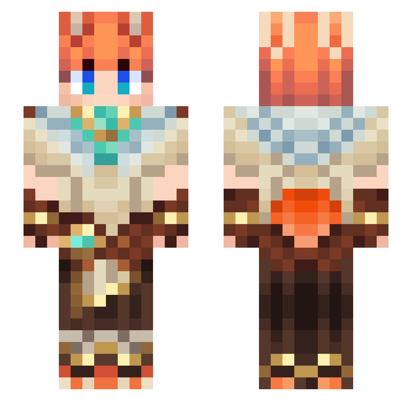 SrElbert Minecraft skin, front and back view