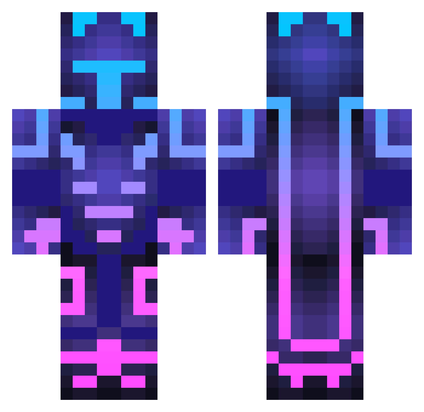 cuisten Minecraft skin, front and back view