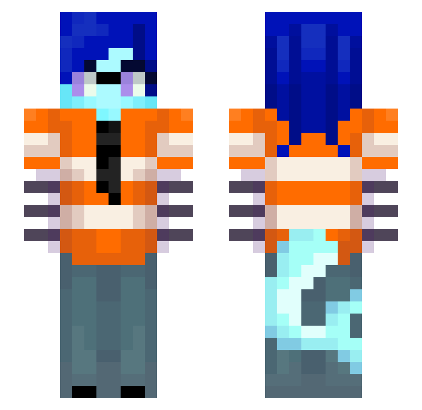 ElliotIs1nsane Minecraft skin, front and back view