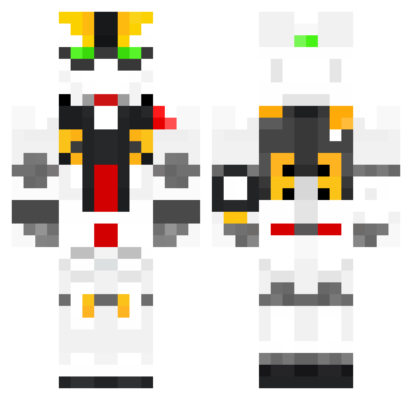 CookedKuroi Minecraft skin, front and back view