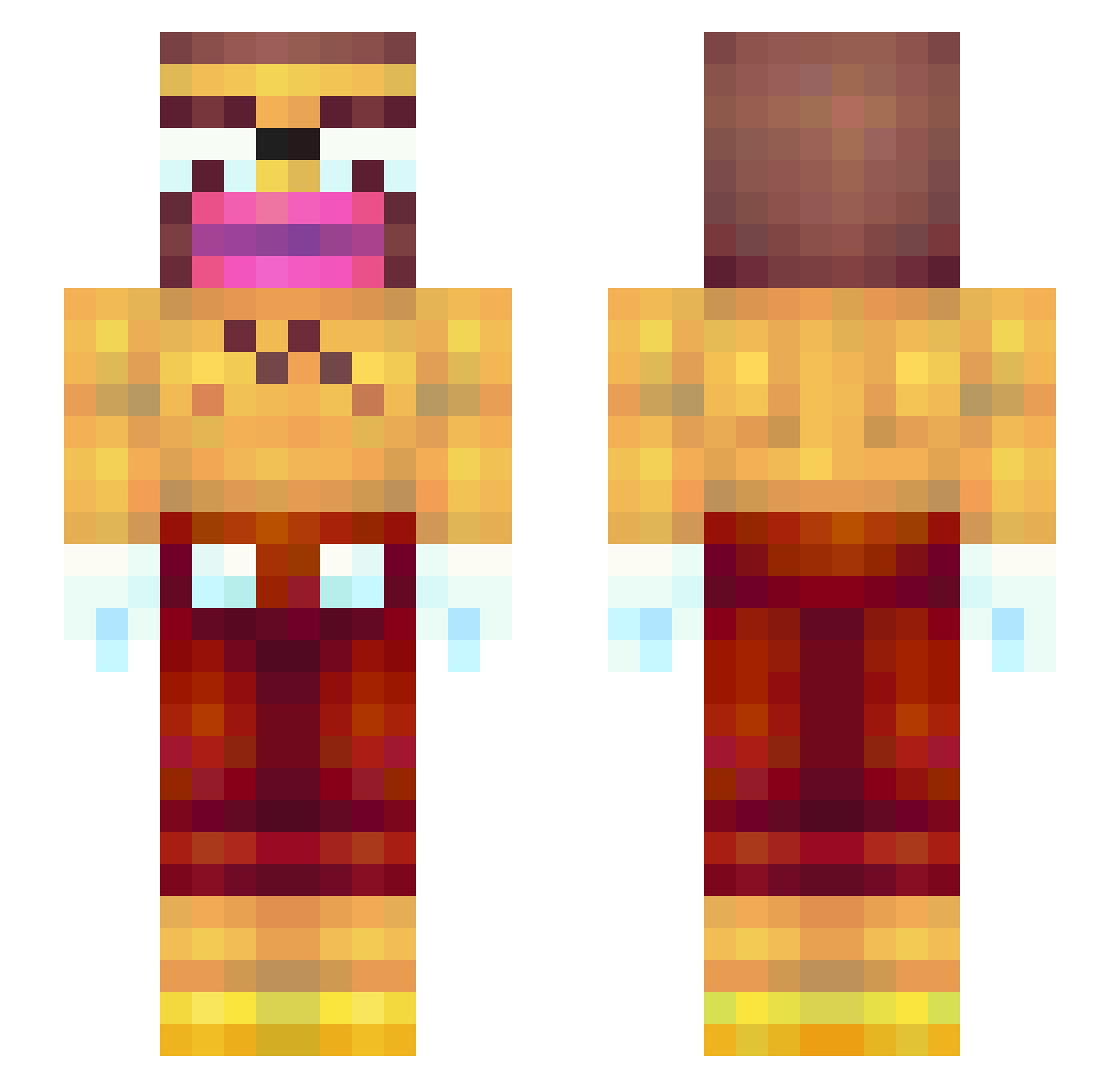 RomyRat17 Minecraft skin, front and back view