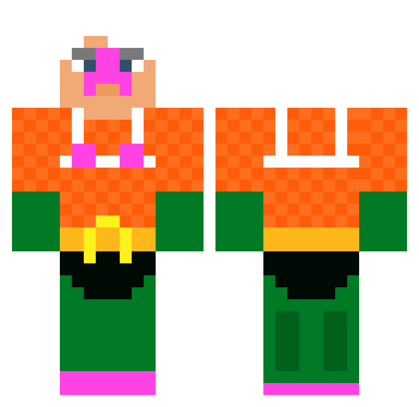 Reddixx_ Minecraft skin, front and back view