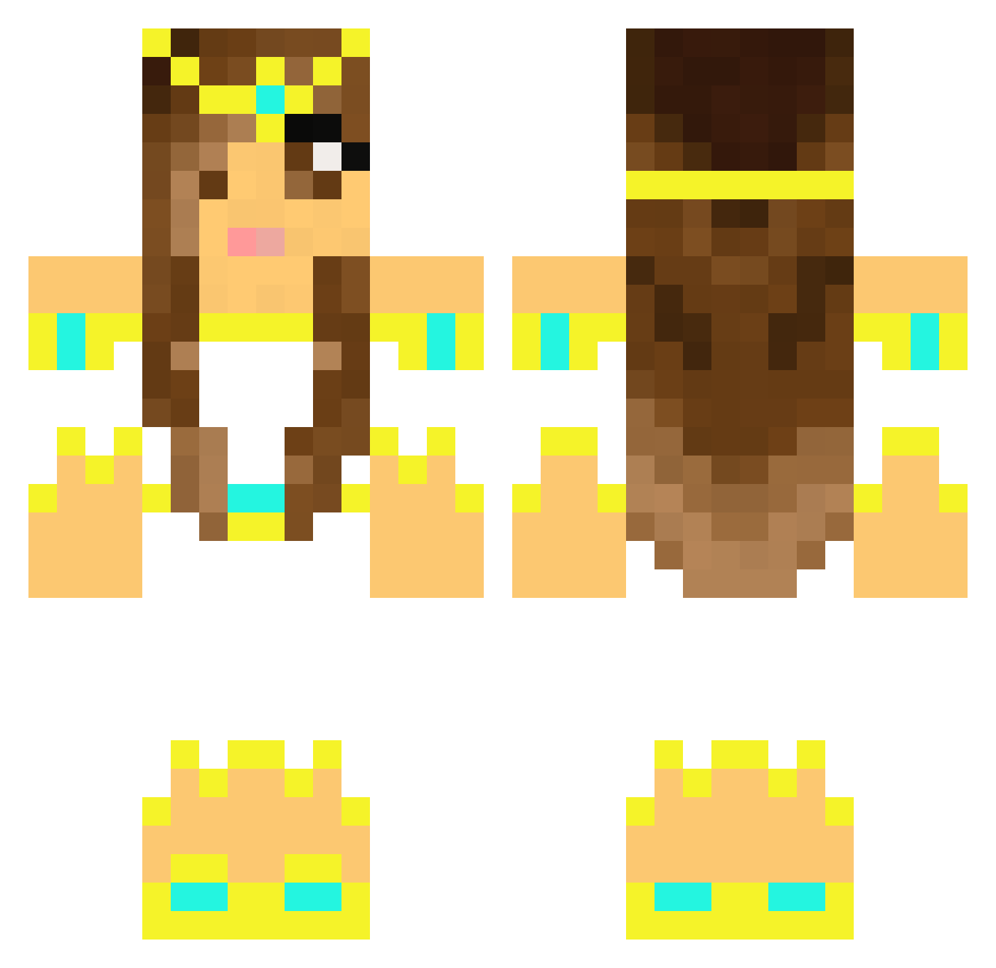 Avie Minecraft skin, front and back view