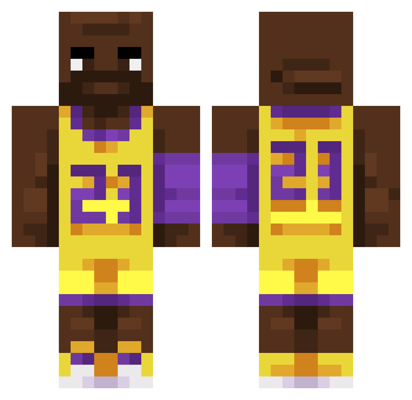 Closied Minecraft skin, front and back view