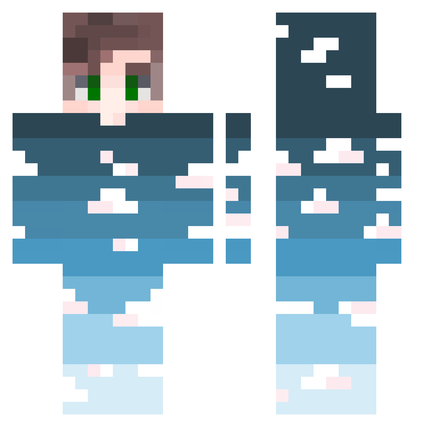 SleepboyZuPer Minecraft skin, front and back view