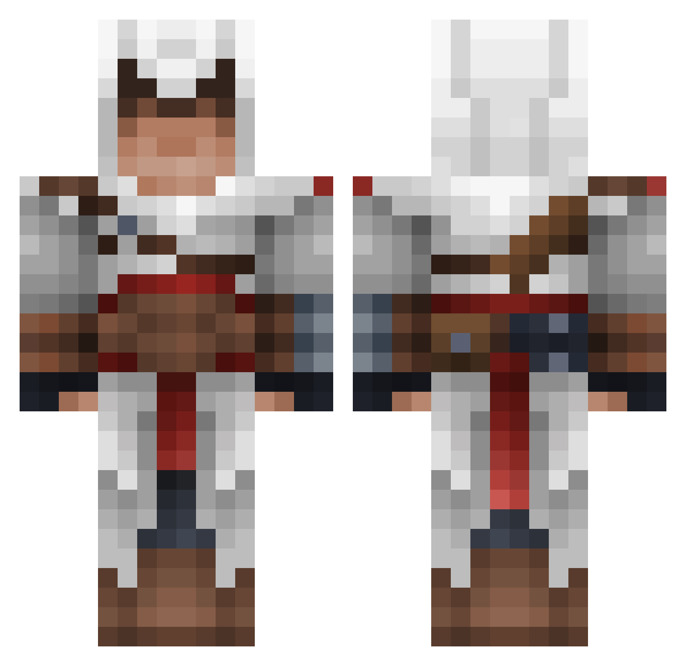 TridentBody Minecraft skin, front and back view