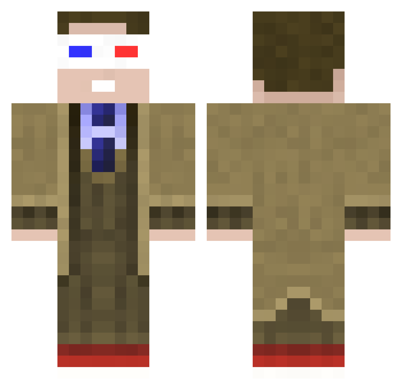 UnderShore Minecraft skin, front and back view