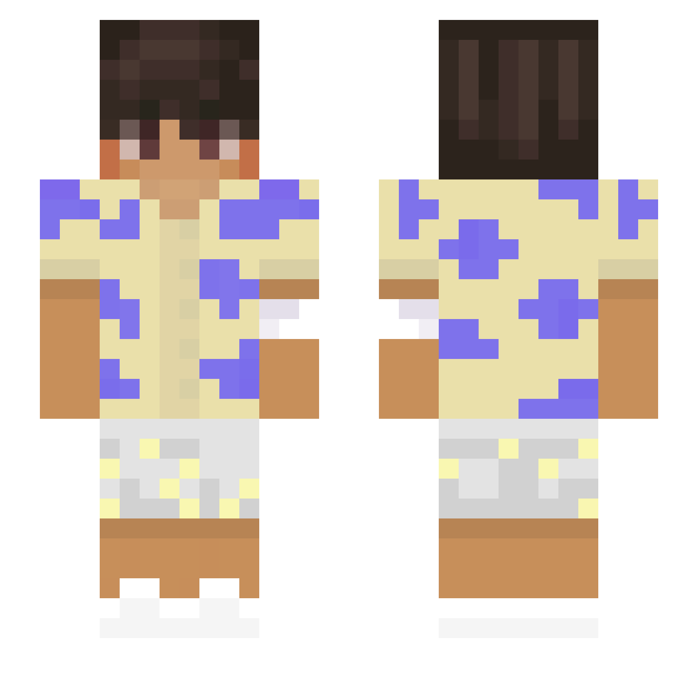 mbpz Minecraft skin, front and back view
