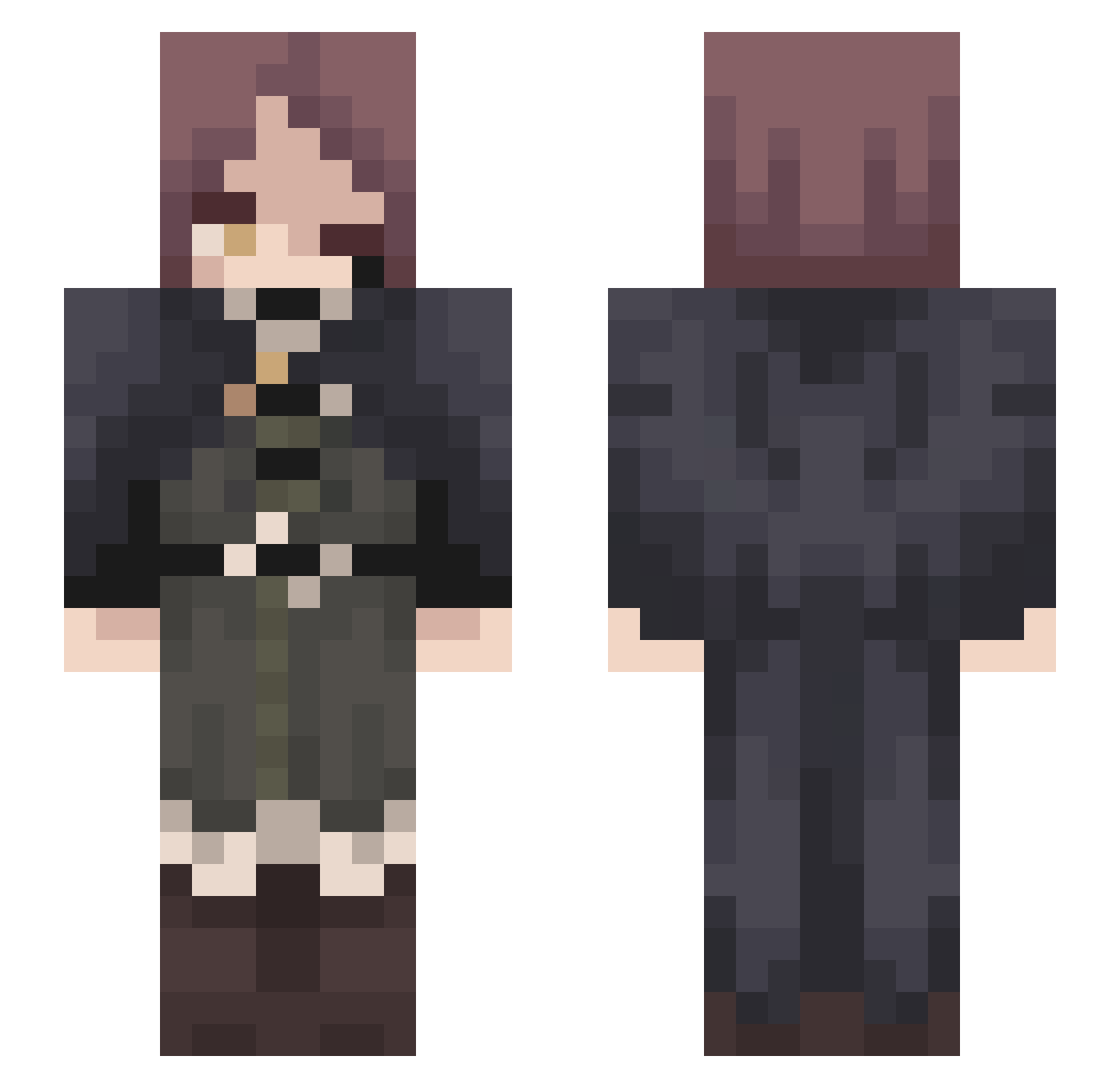Royalmilk_S2 Minecraft skin, front and back view