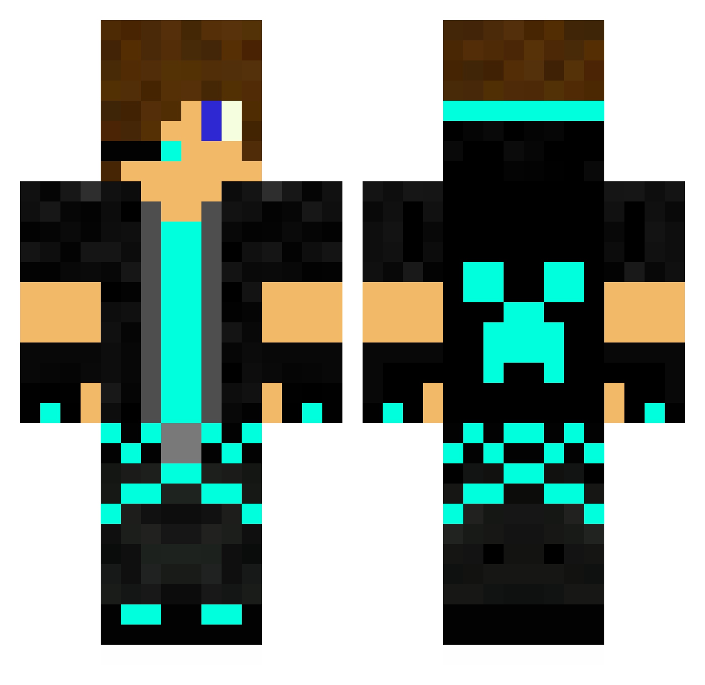 Clueless_GamerZ0 Minecraft skin, front and back view