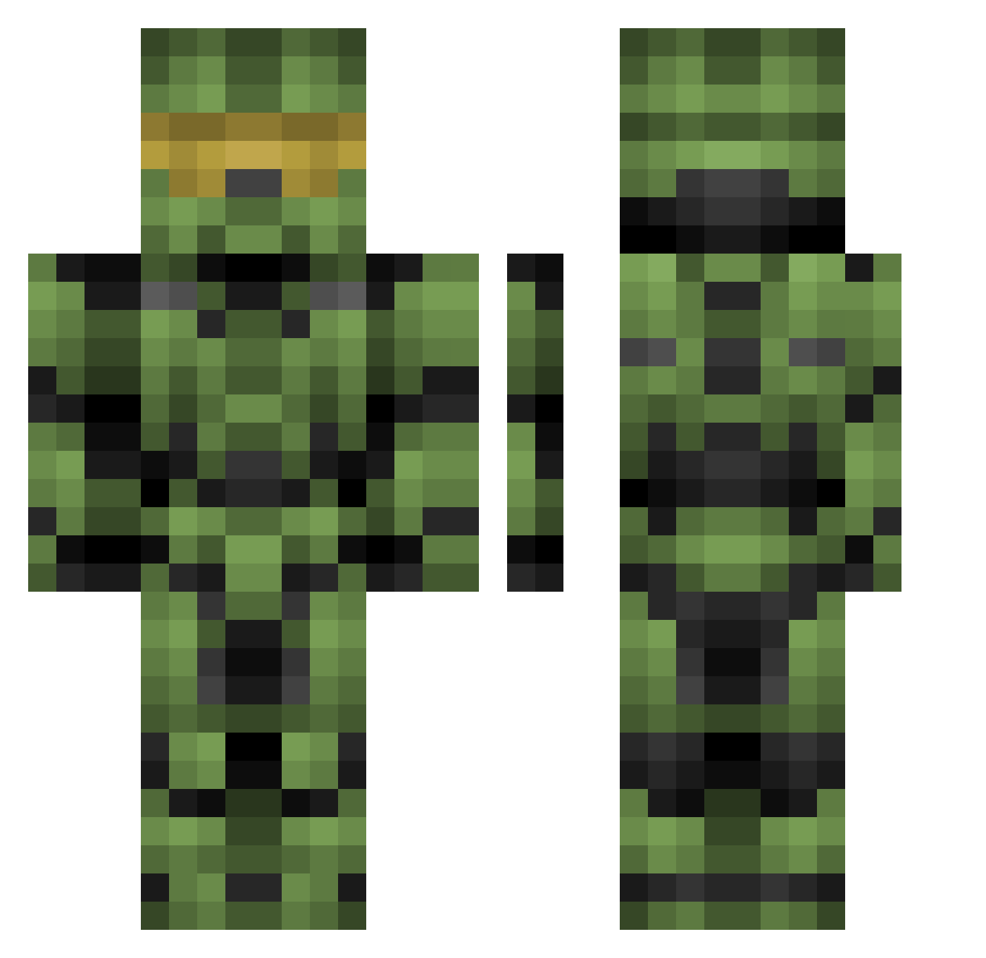 Dumbalexander Minecraft skin, front and back view