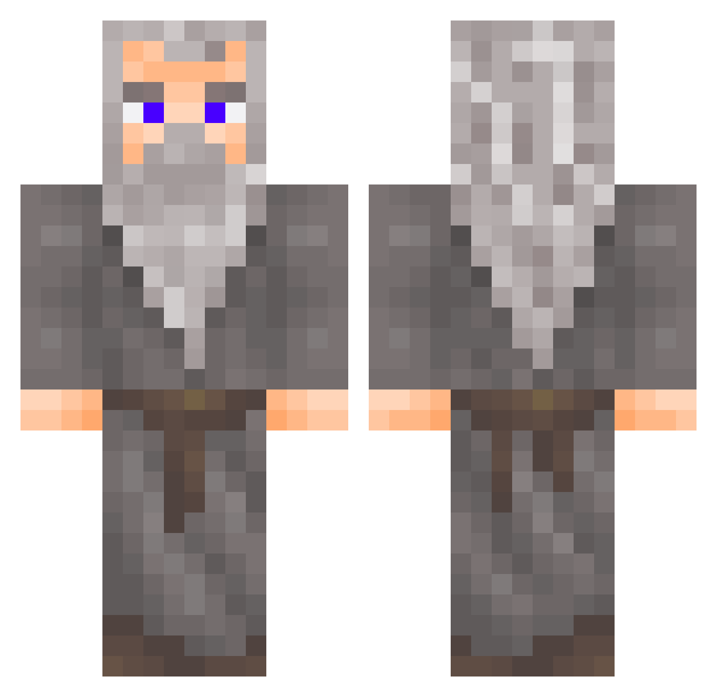 ___B___ Minecraft skin, front and back view