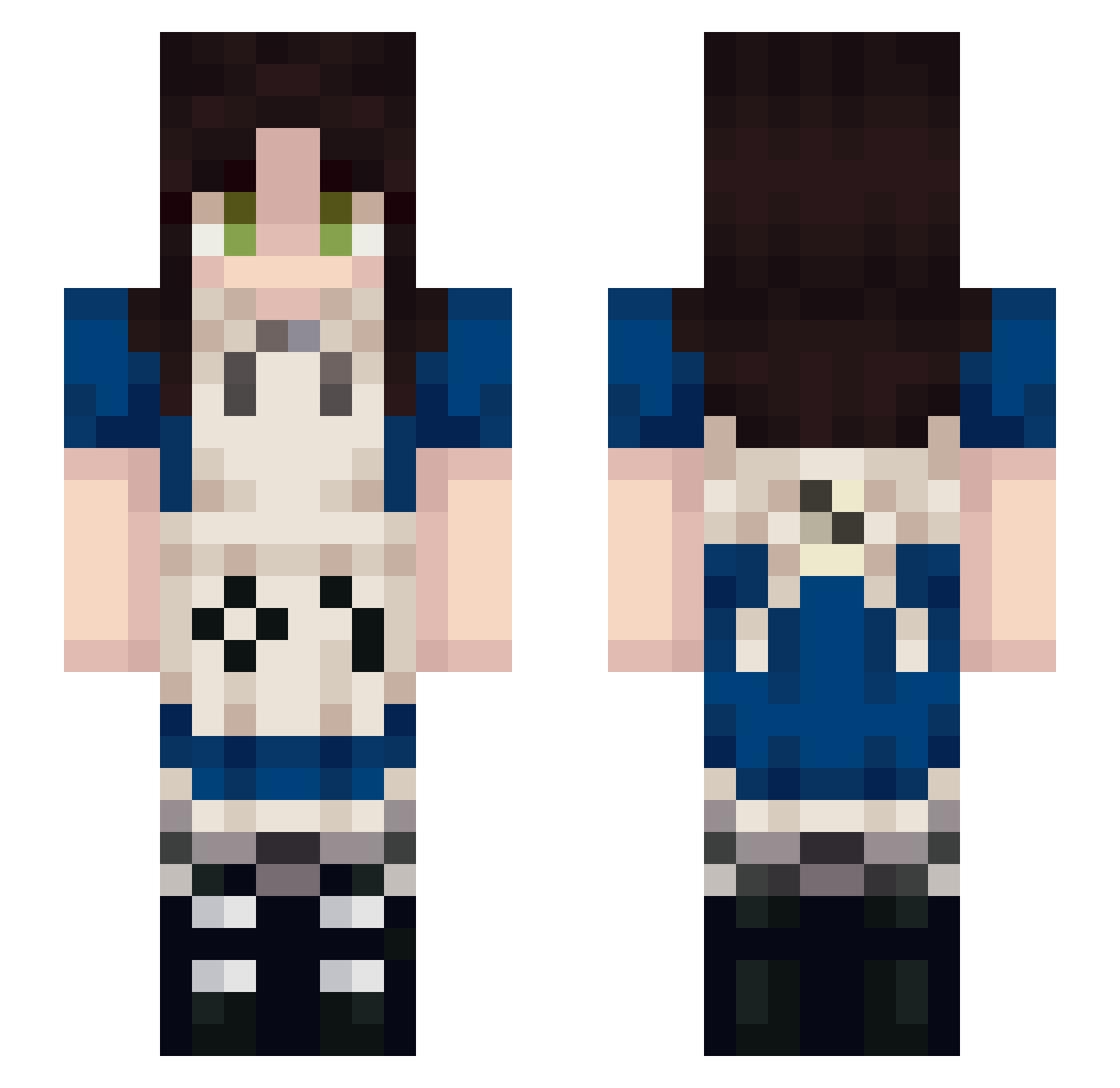 Tendezy Minecraft skin, front and back view