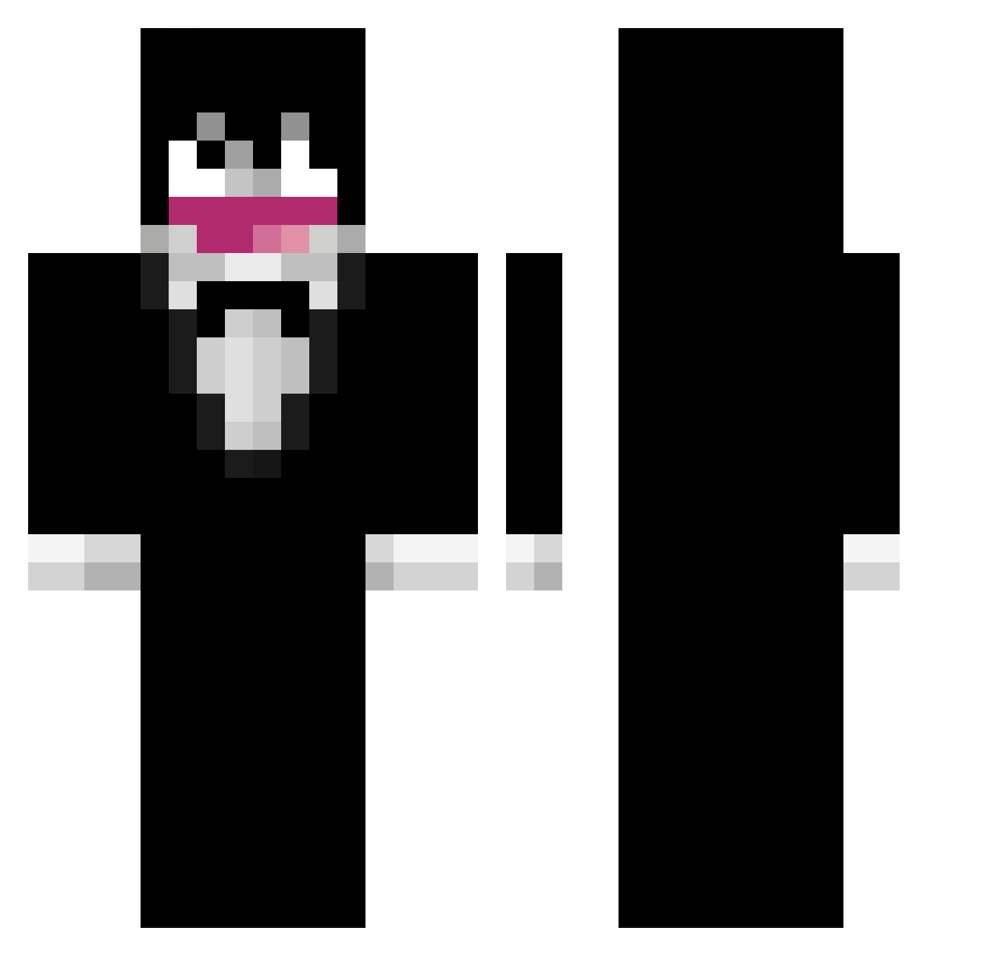 No3ggs Minecraft skin, front and back view