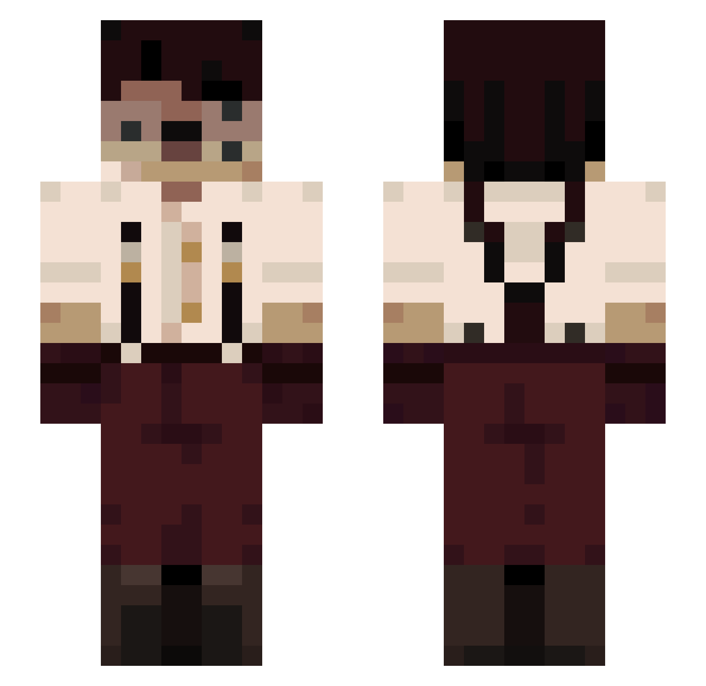 rosalindGreene Minecraft skin, front and back view