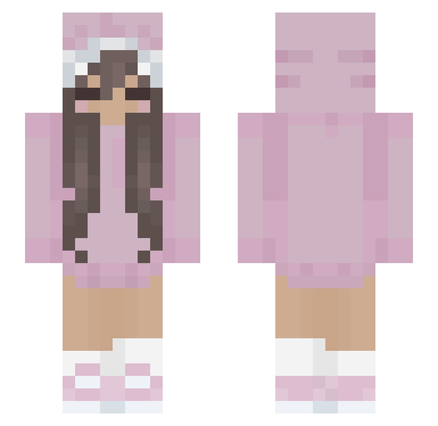 Qway0 Minecraft skin, front and back view