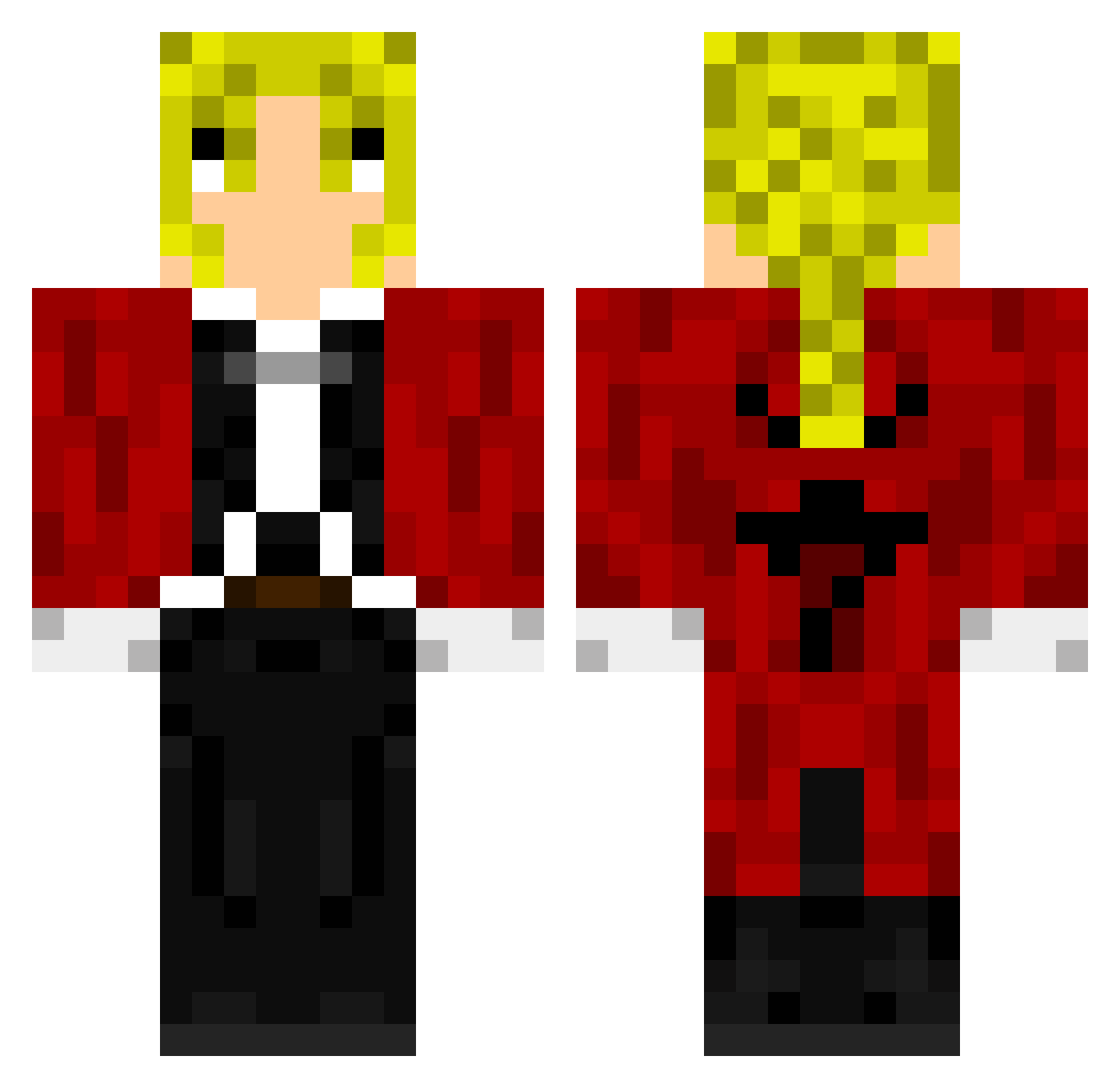 Synch Minecraft skin, front and back view