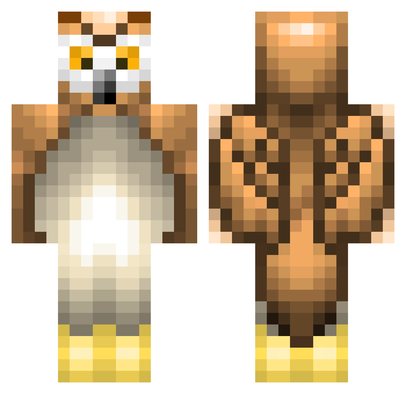 AgusIC Minecraft skin, front and back view