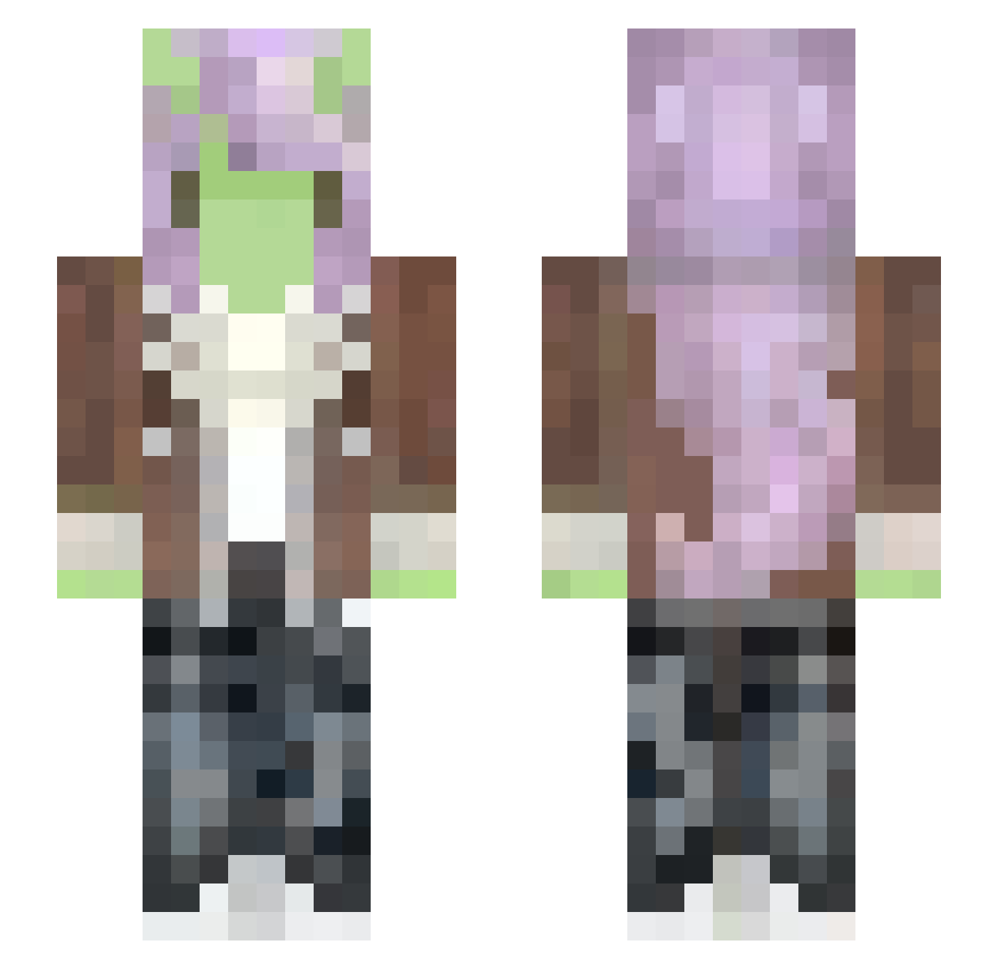 Eneroth Minecraft skin, front and back view