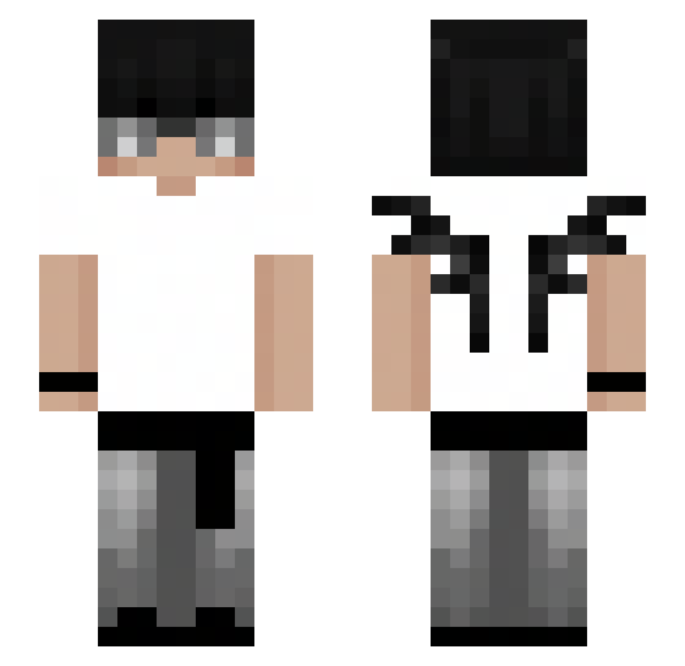 Lawffyy Minecraft skin, front and back view