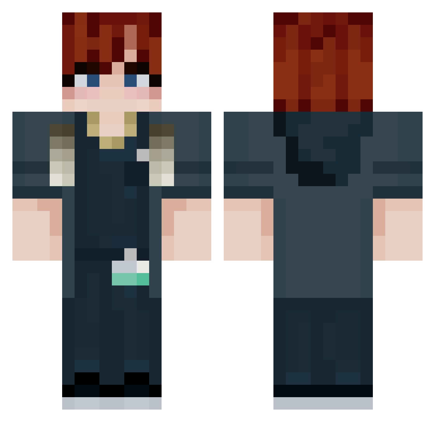 zxvtrax Minecraft skin, front and back view