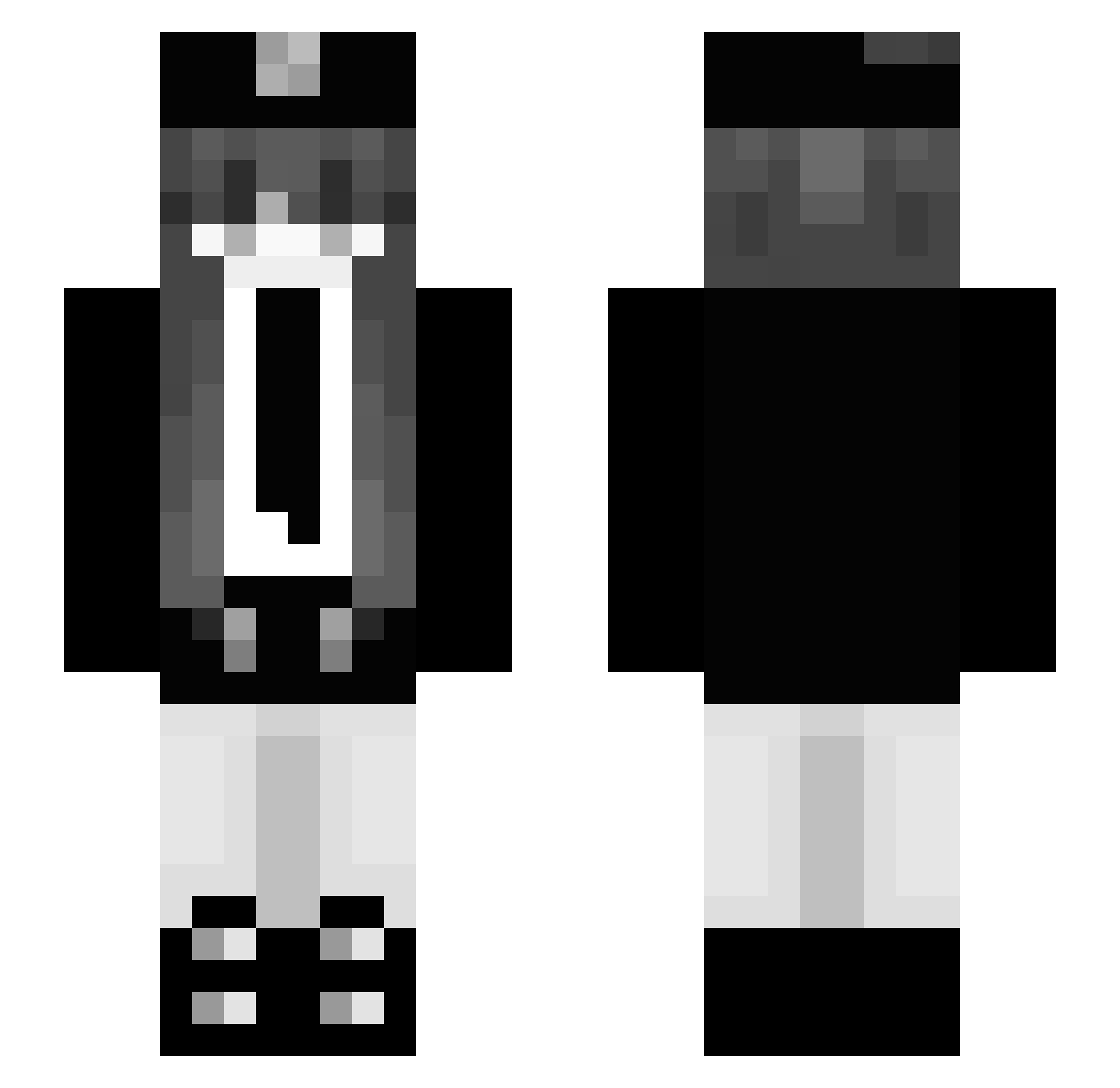 Y4KIY Minecraft skin, front and back view