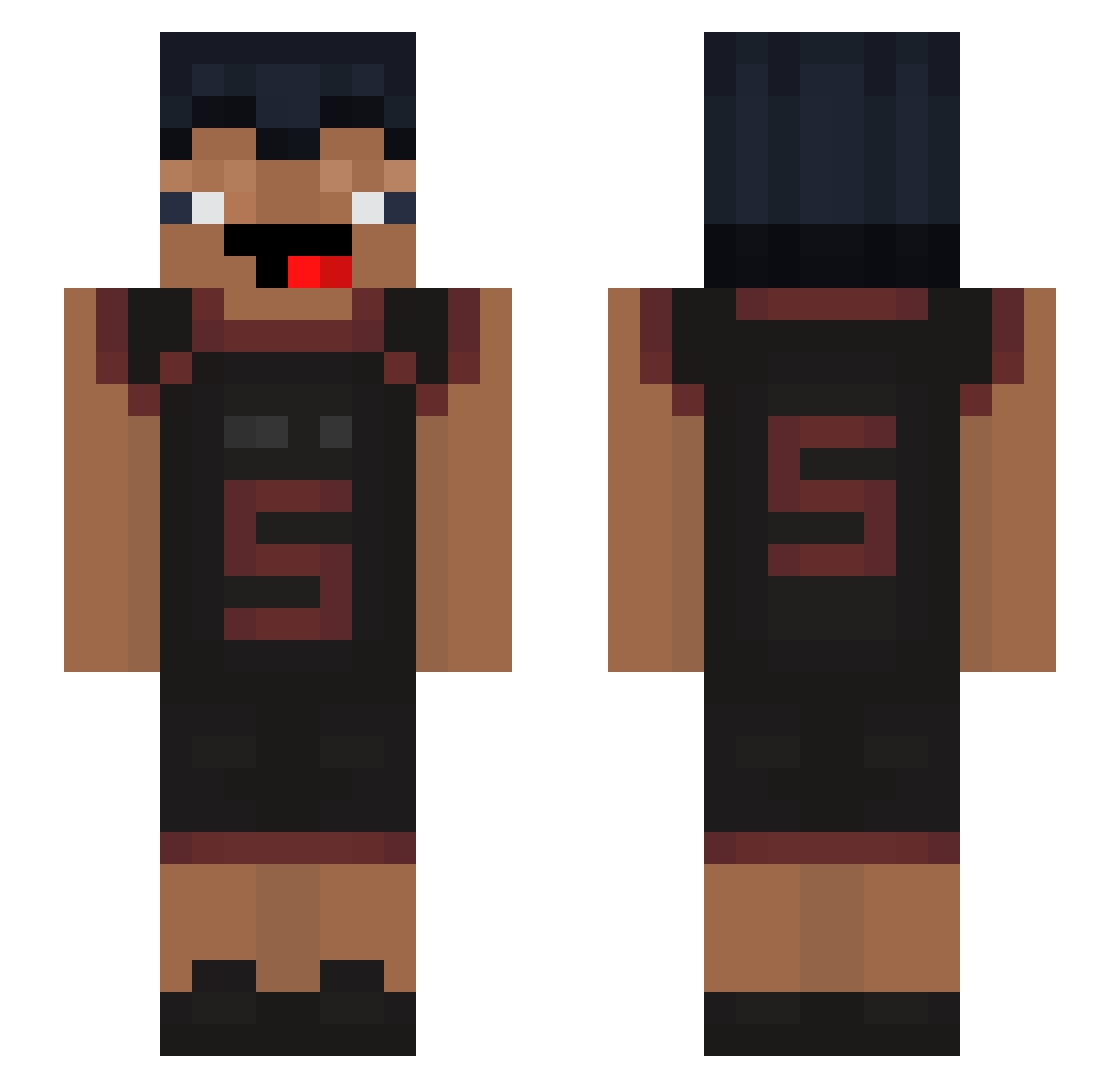 INABITG Minecraft skin, front and back view