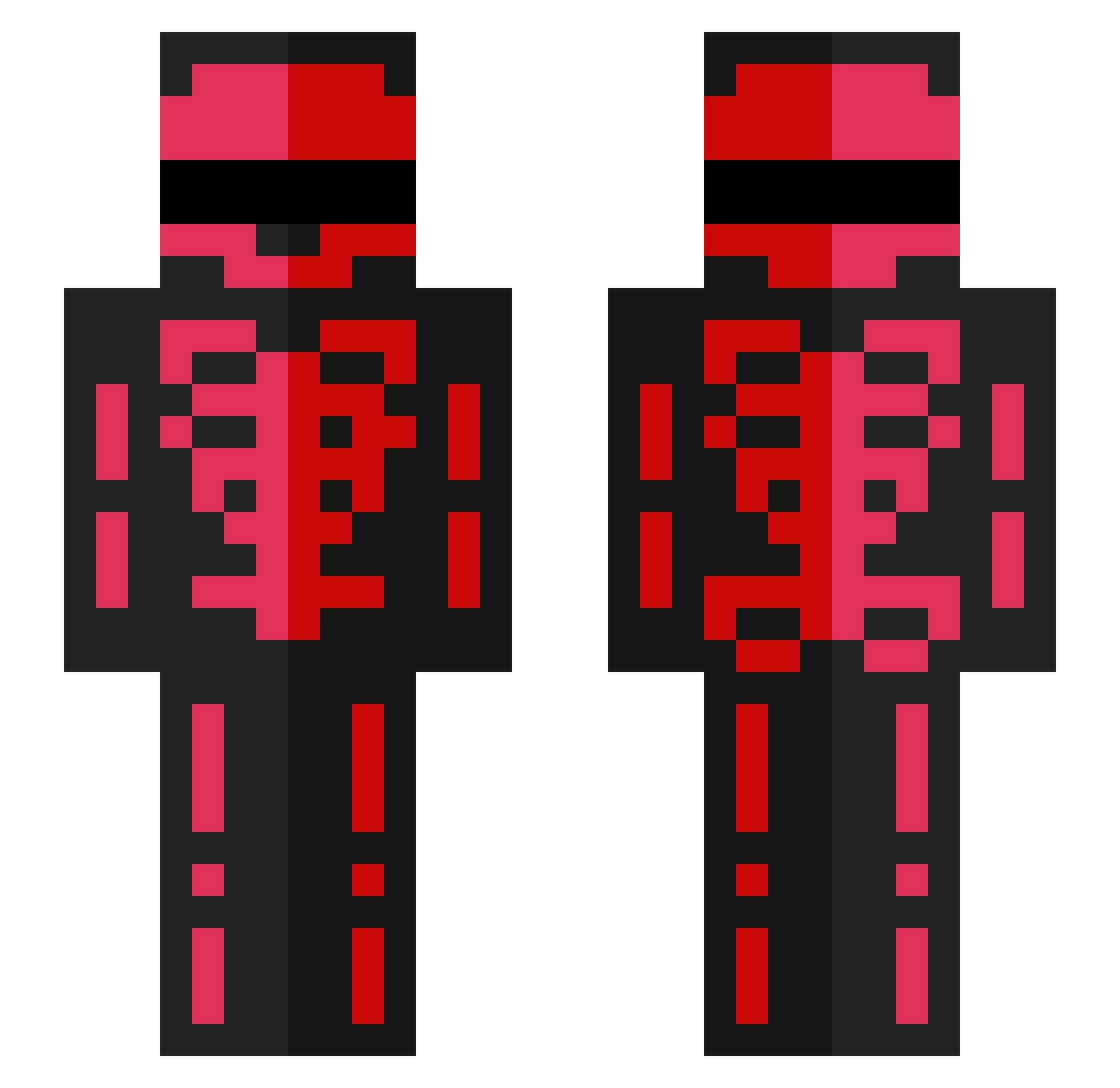 roadoww Minecraft skin, front and back view