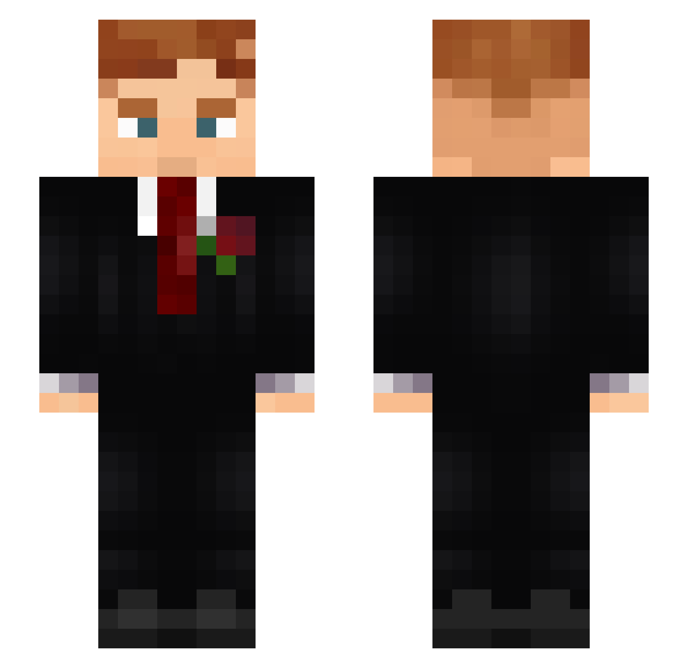 MathiasFPS Minecraft skin, front and back view