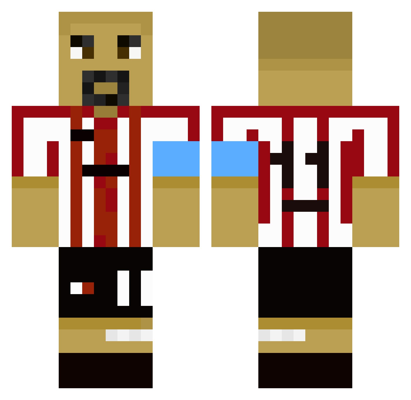 Fracu Minecraft skin, front and back view