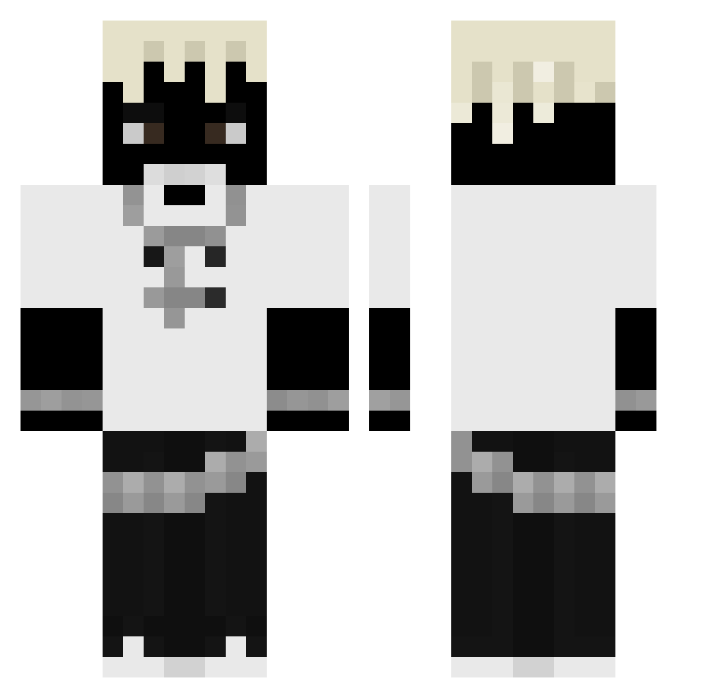 ABadPlayerbtw Minecraft skin, front and back view