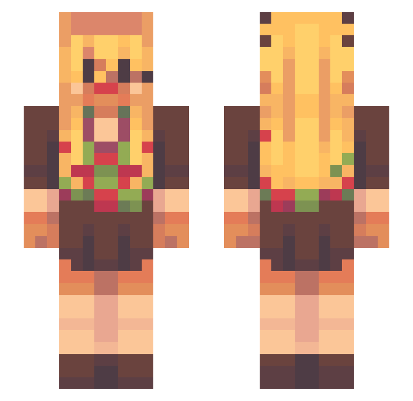 JayEris Minecraft skin, front and back view