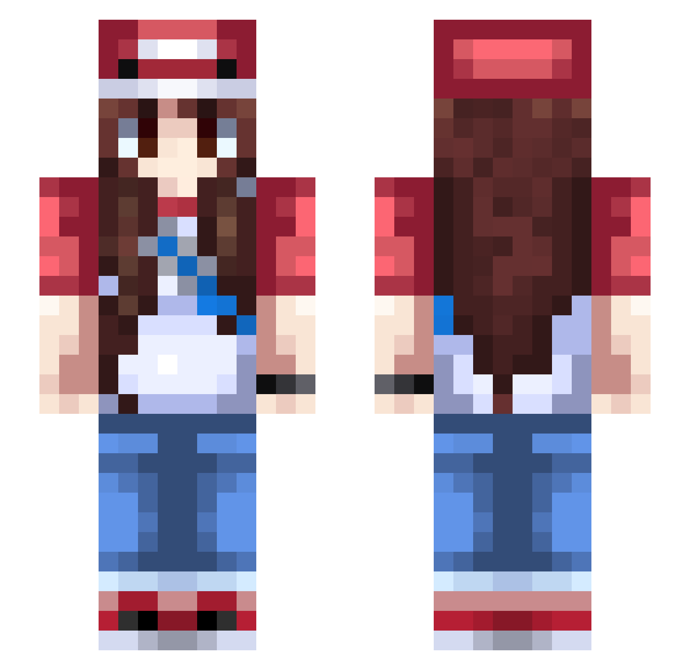 IdenLuna Minecraft skin, front and back view