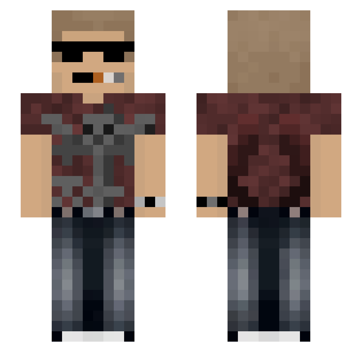 camruna Minecraft skin, front and back view
