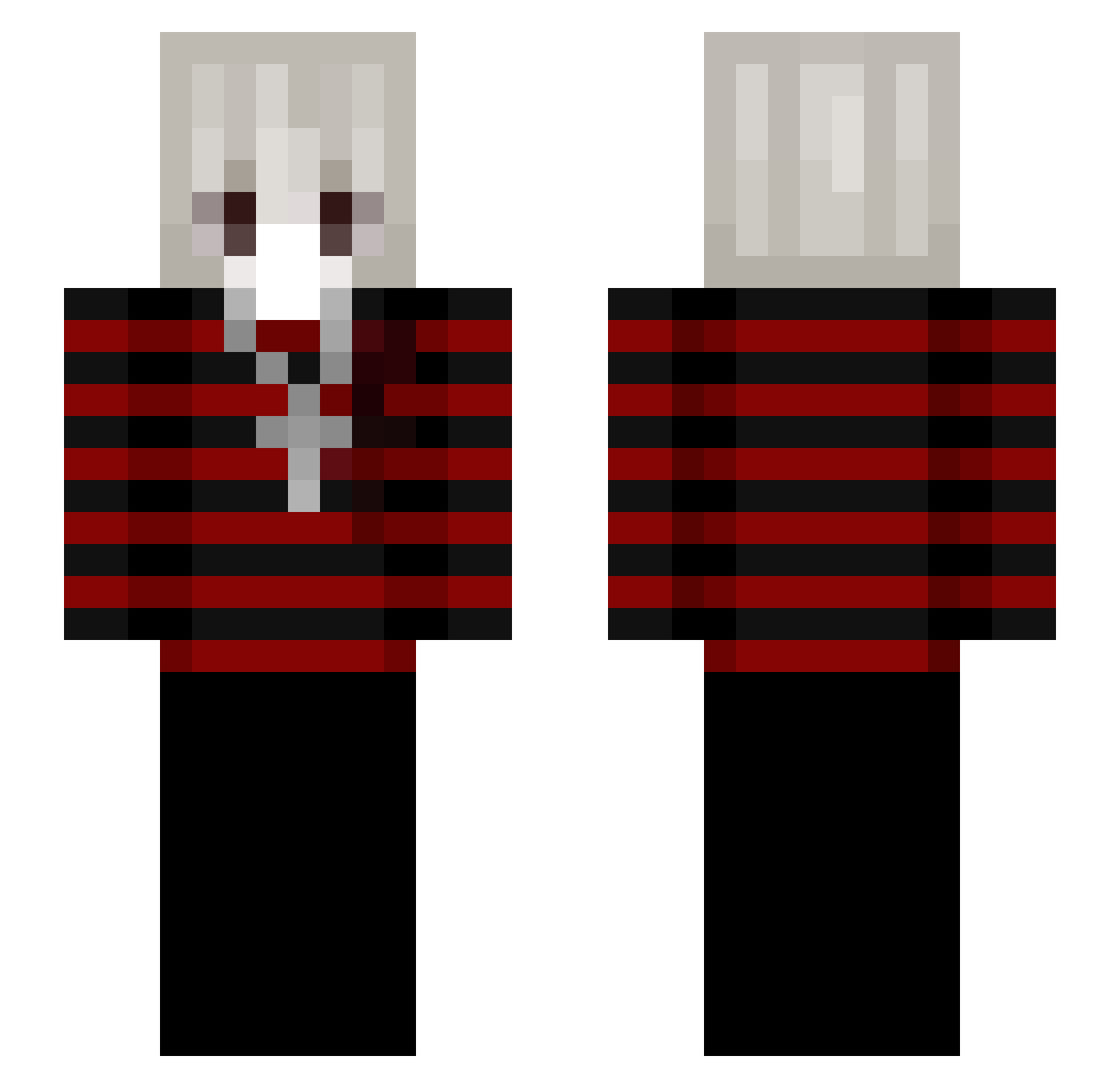shio142 Minecraft skin, front and back view