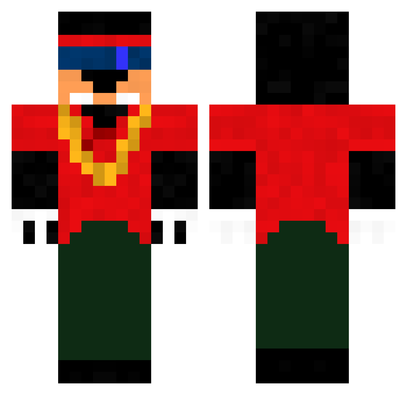 RIGHTLINE Minecraft skin, front and back view